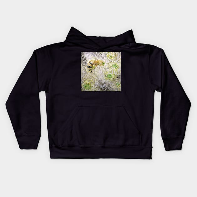 Honeybee - Dreaming Flowers - Blossoms Kids Hoodie by stephlaw